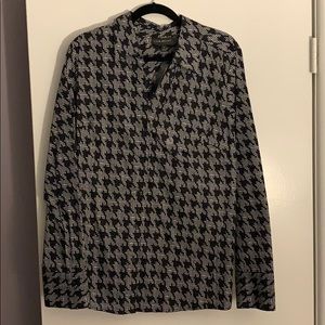 Lane Bryant Houndstooth Print Button Down